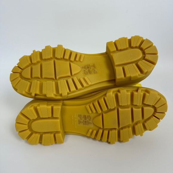 NWOT Rag & Bone Shiloh rubber-trimmed rain boot yellow ankle boots combat - Picture 3 of 15